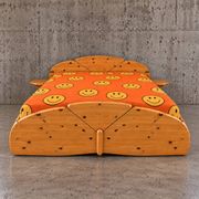 Solid pine wood double bed / 1980s