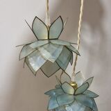 Pair of hanging lamps in mother-of-pearl