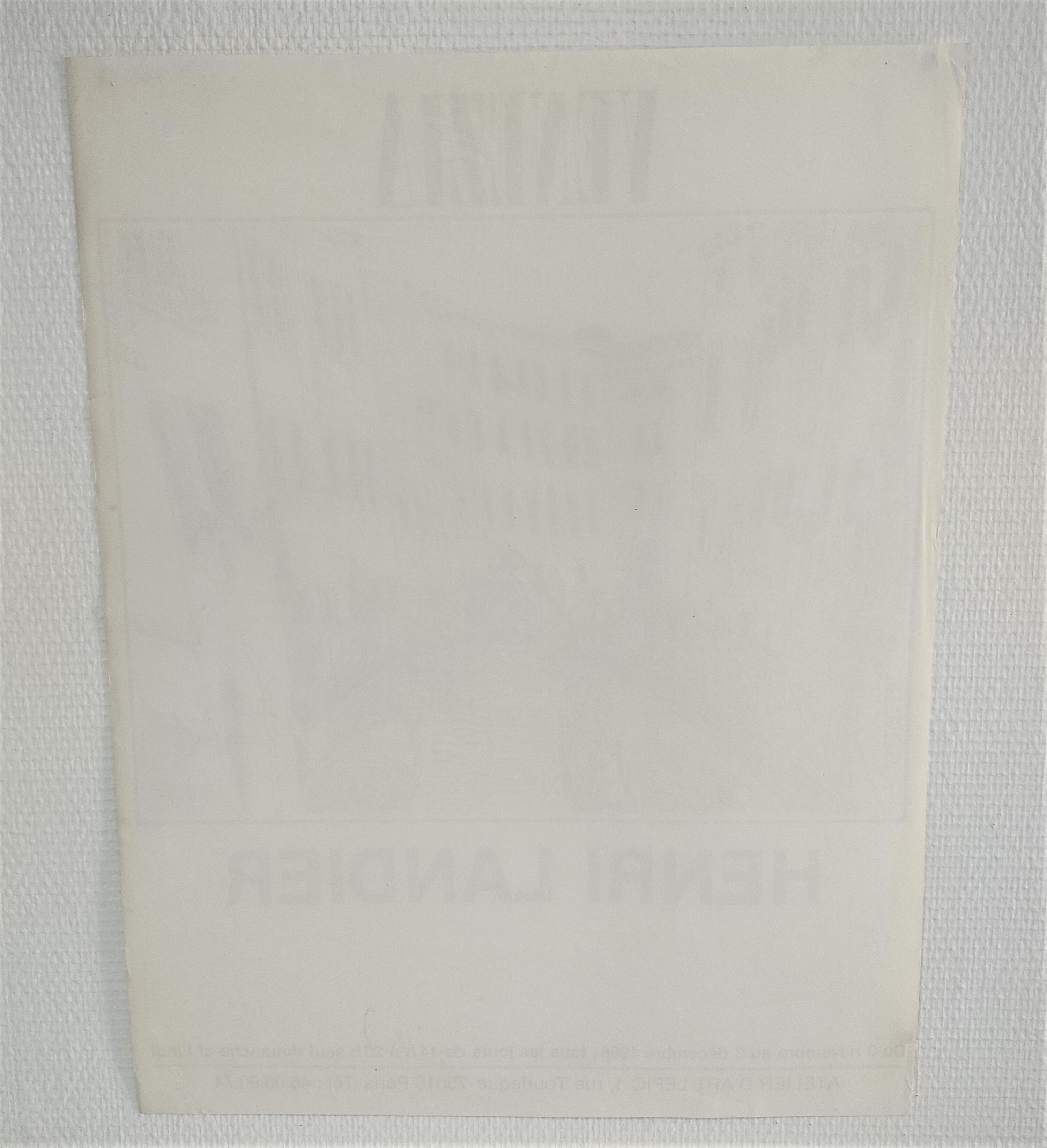 Original poster exhibition Venezia Henri Landier Paris 1988