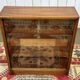 1970s walnut English display cabinet