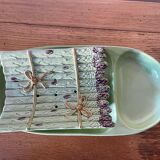 Antique slip porcelain asparagus dishes