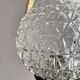 60s Arlus style pendant light, brass and glass