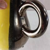 Ancienne cafetière / théière, céramique bicolore, Luc Lucchesi, de Vallauri