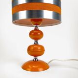 Table lamp metal and orange fabric 70