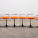 6 Italian low bar stools with orange seat 1970 Joe Colombo style