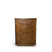 A vintage Italian chest of drawers, made of veneered walnut and solid wood,
