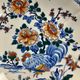 Compotier fruit cutters on pedestal Gien rooster and peonies 1938 1960