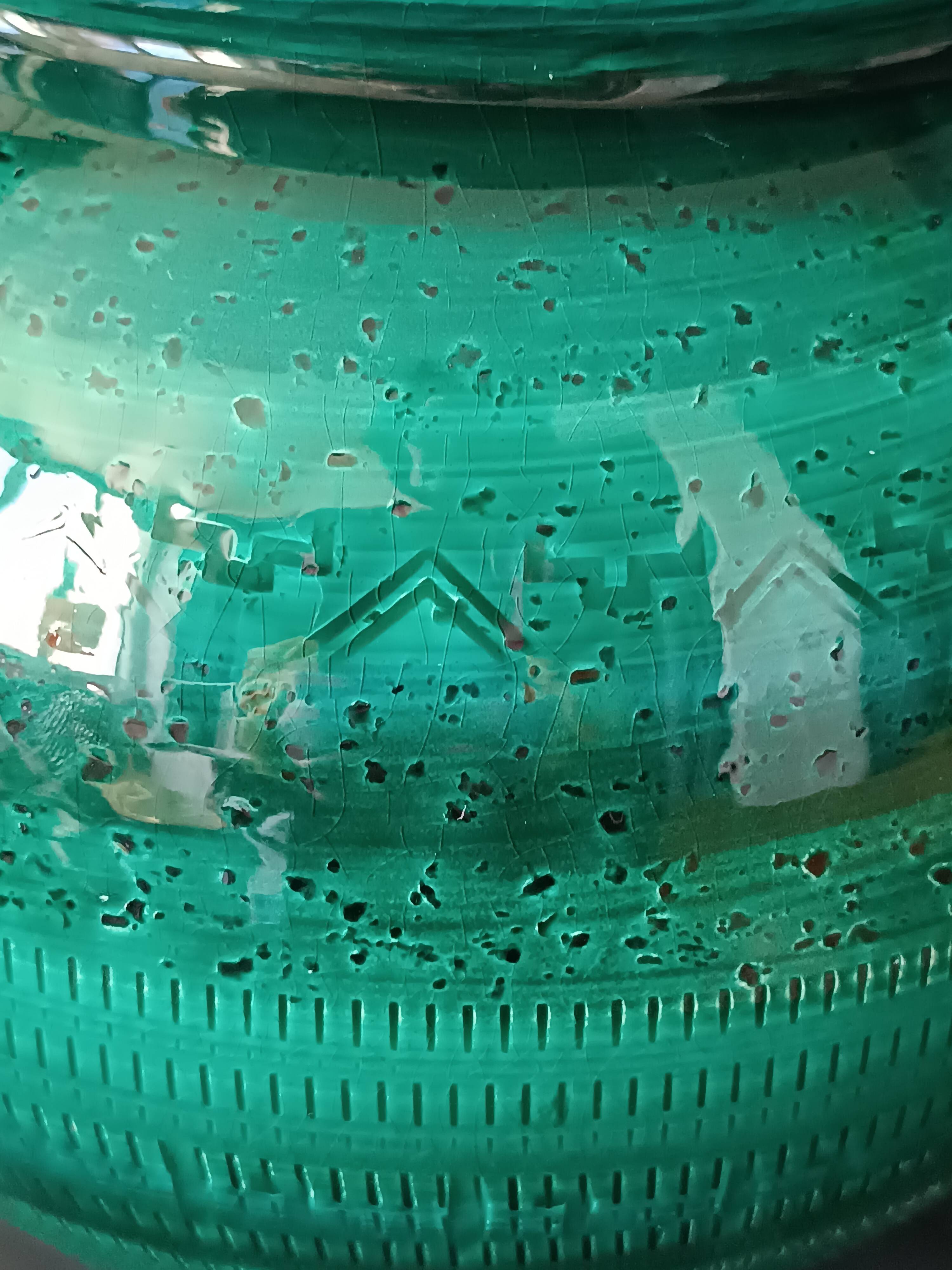 Round ceramic planter Rimini Bright Green Aldo Londi Bitossi 1970