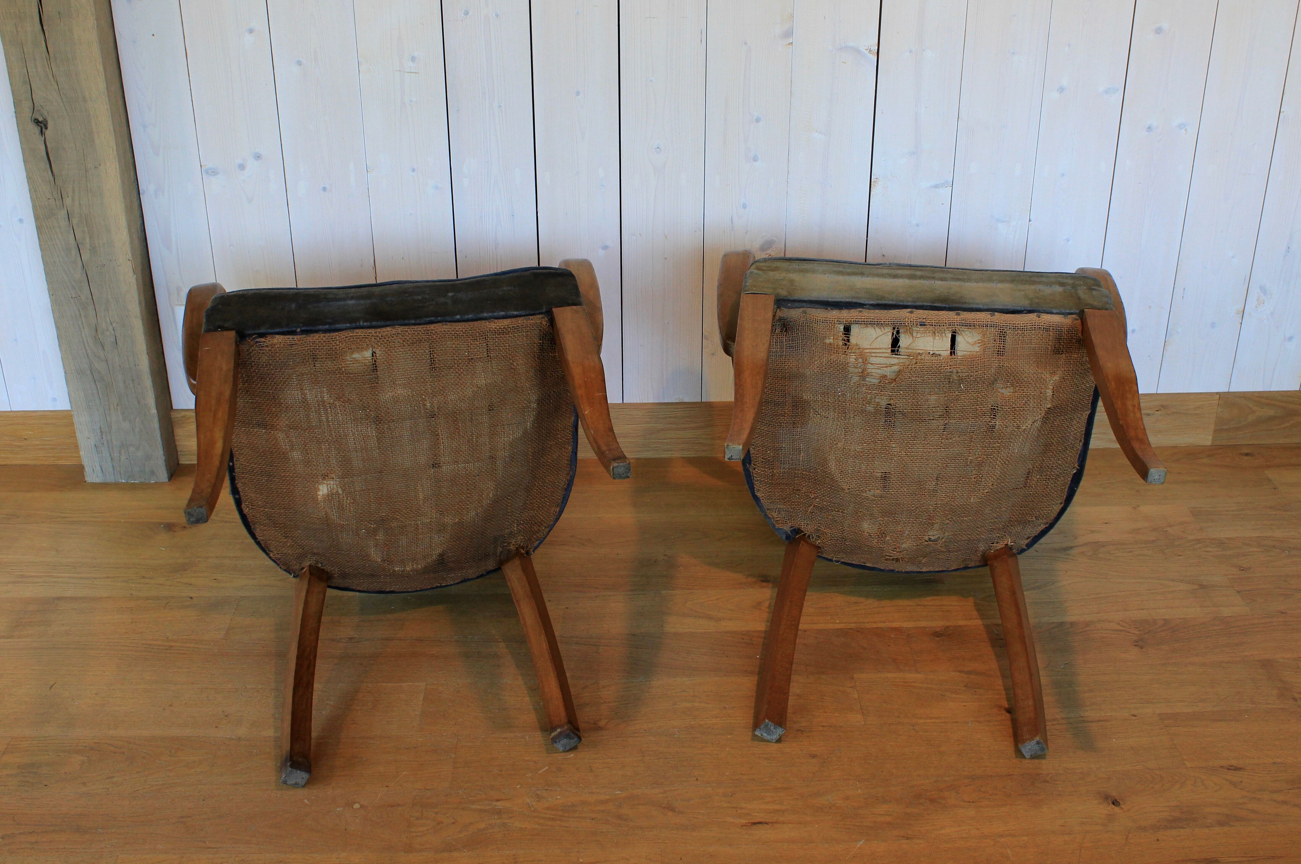 Paire de fauteuils bridges