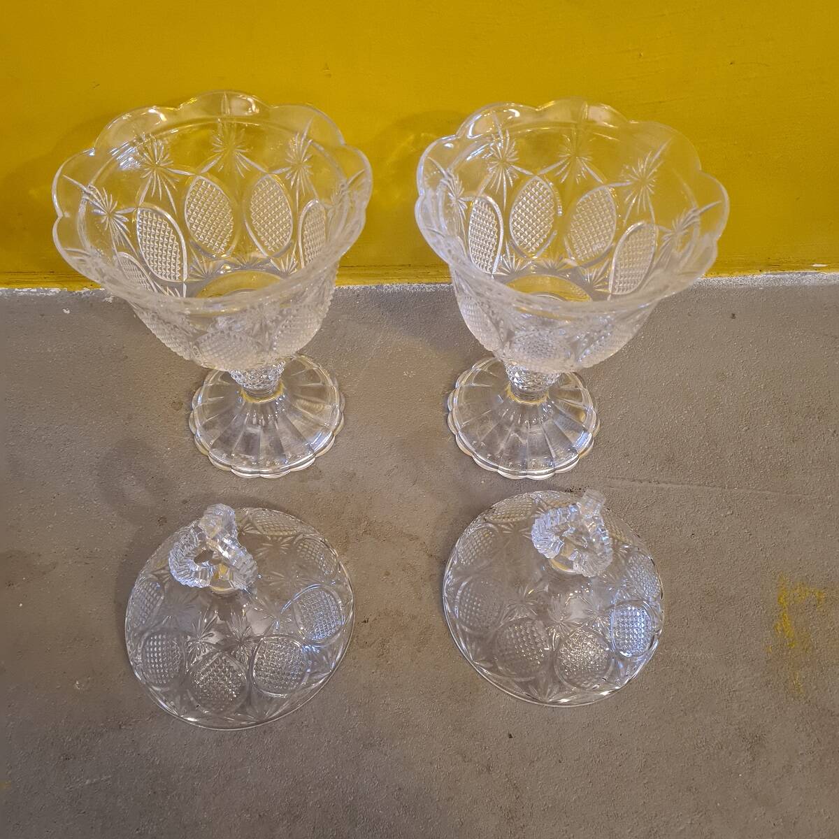 Crystal Bonbonnières From Royal Crystal Rock Italy, from the  1980s