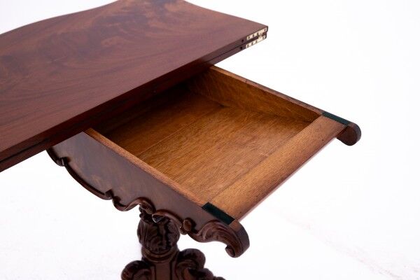 Antique card table from around 1870. After renovation.