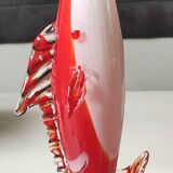 Soliflore Vase/Swordfish Fish Figurine in Murano Italy blown art glass. High 29 cm