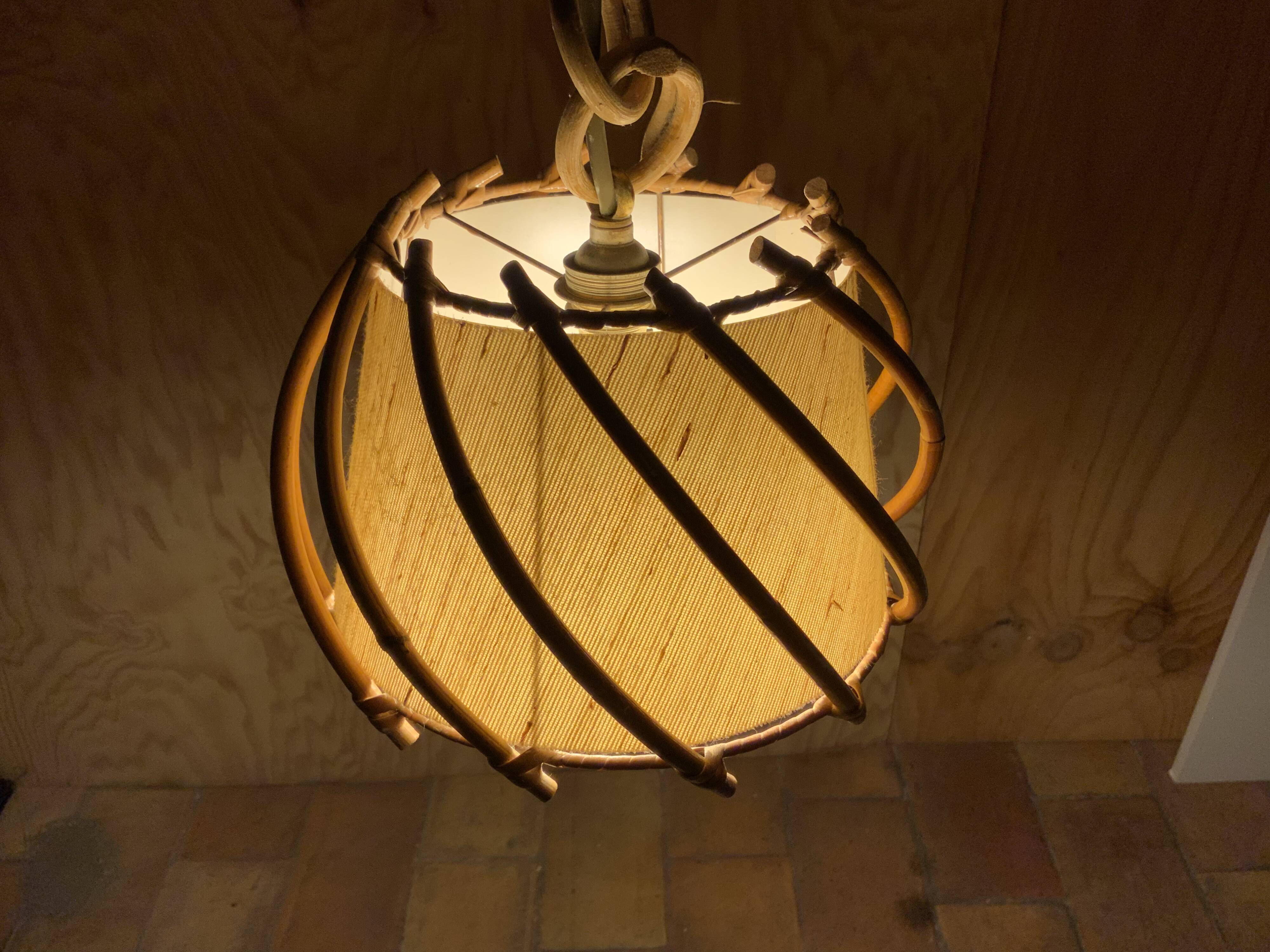 Vintage rattan pendant lamp