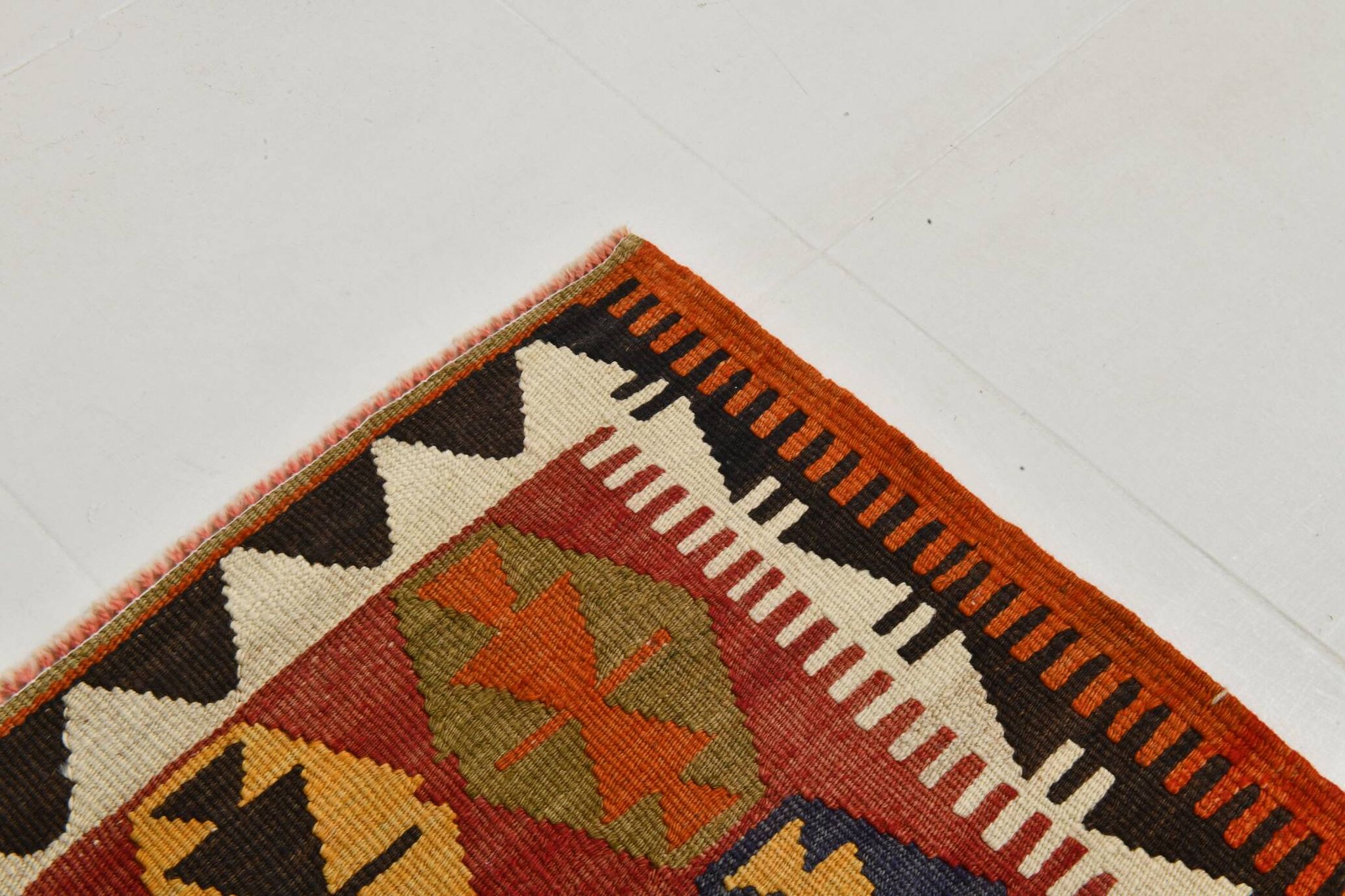 5x12 Soft Red and Orange Anatolian Kilim Rug, Wool Kilim Carpet, 139x377Cm