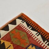 5x12 Soft Red and Orange Anatolian Kilim Rug, Wool Kilim Carpet, 139x377Cm