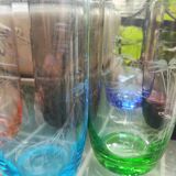 Set of 6 50s colored water glasses