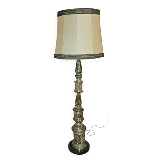 Old silver metal floor lamp