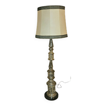 Old silver metal floor lamp