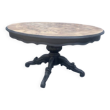 Round burr walnut coffee table