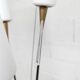 Floor lamp by René Mathieu for Maison Lunel 1950, brass and opaline.