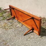 Coffee table in exotic wood vintage tapered foot