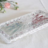 Rectangular glass dish, moulded glass, art deco