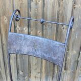 Series of 8 wrought iron garden chairs