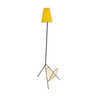 Lampadaire années 60 scoubidou jaune