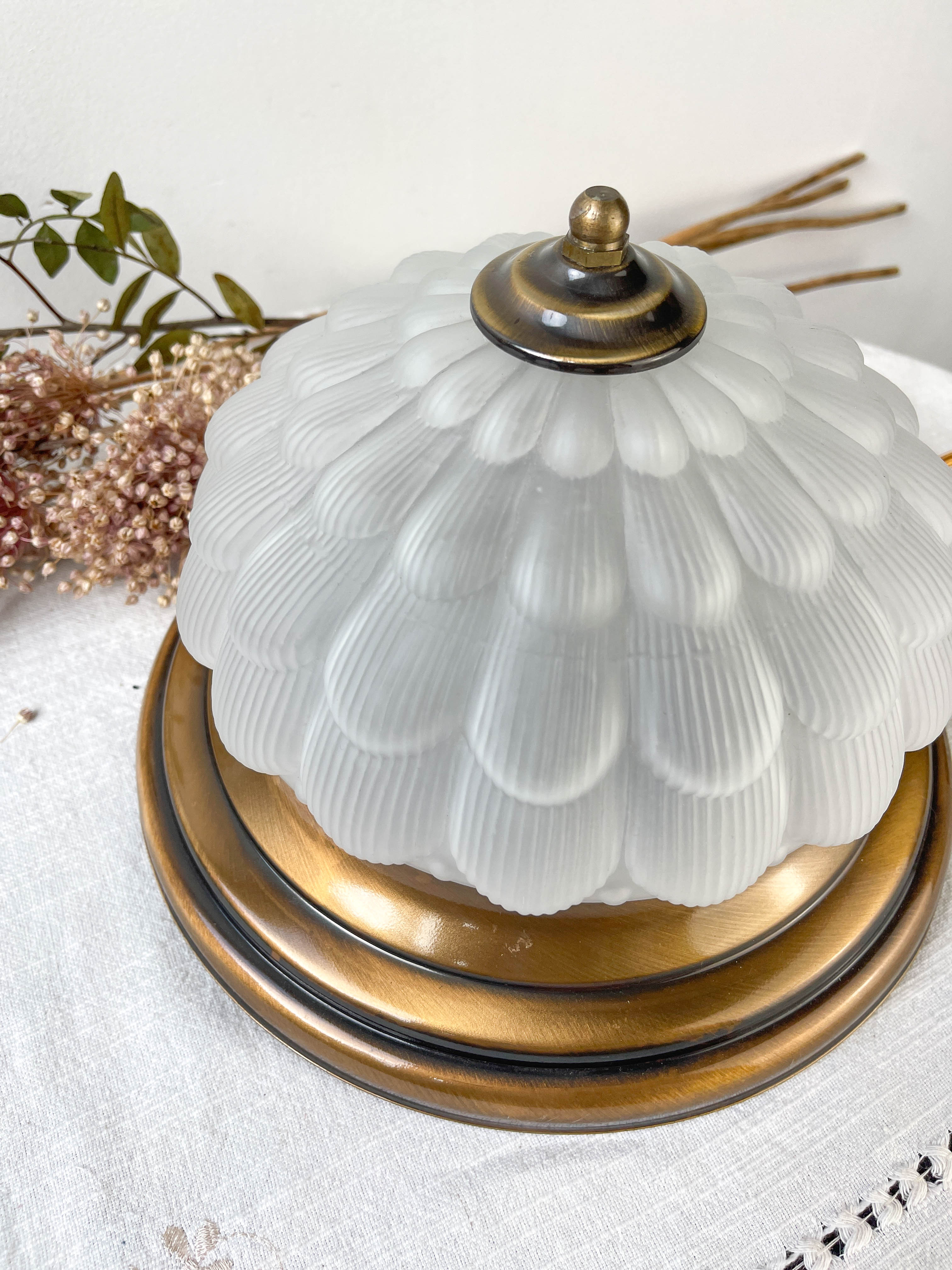 Vintage table lamp antique glass globe