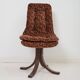 4 chaises en velours marron, 1970