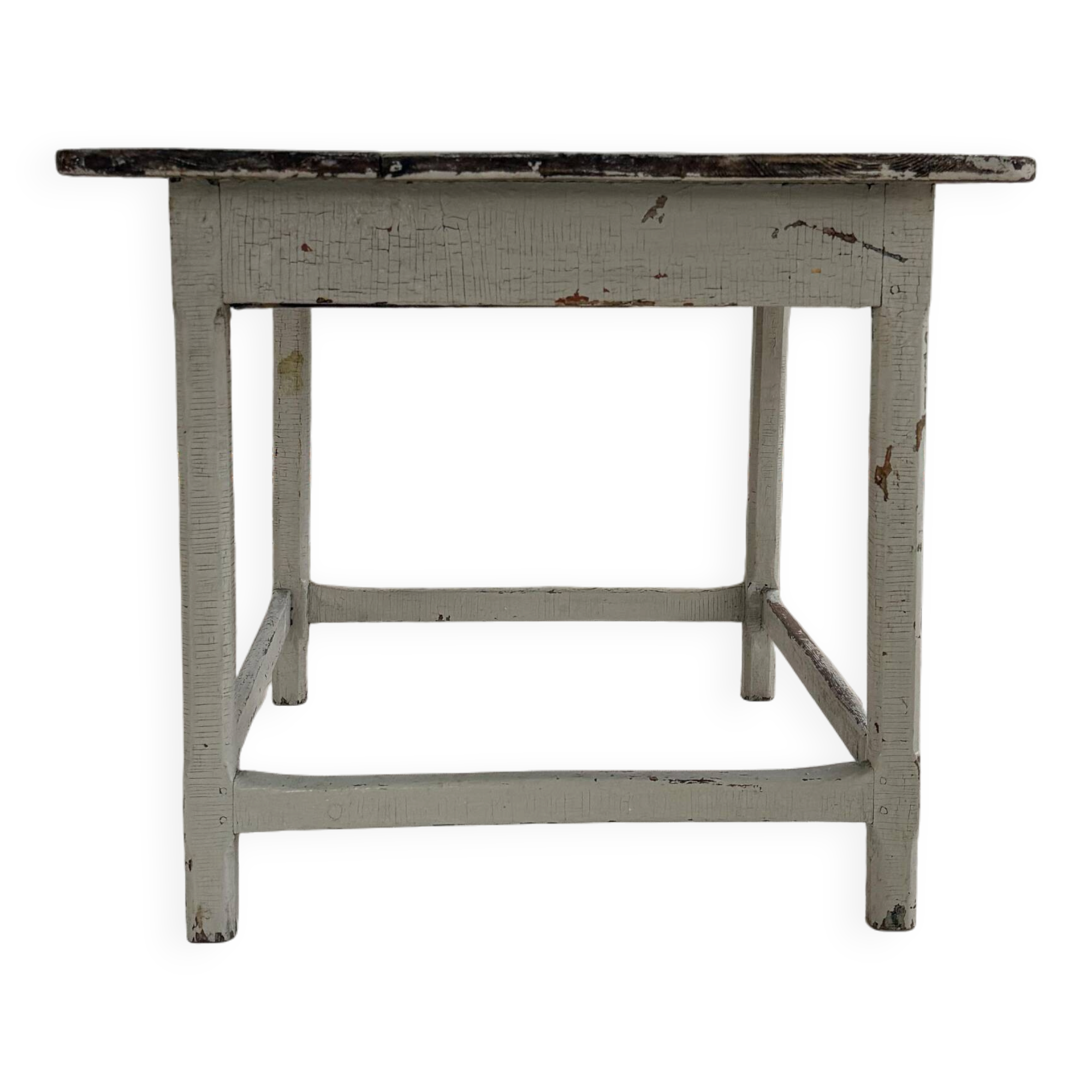 19th-century primitive Swedish side table in folk art.