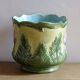Antique Ceramic Cache Pot with Poppies, Art Nouveau Planter