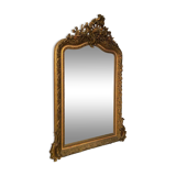 Golden mirror with bevelled ice pediment in Regency style