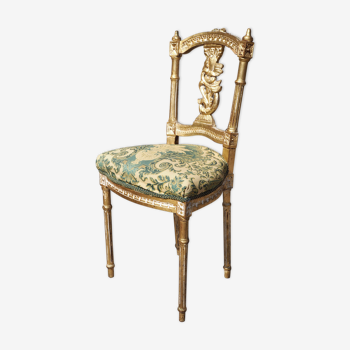 Chaise style Napoléon III patine dorée