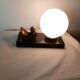 ART DECO OPALINE BEDSIDE LAMP AND DECOR DINDON MARBLE