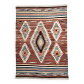 Large Woll Kilim Rug, Red Vintage Turkish kilim carpet 260x360 cm
