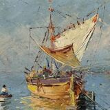 Victor Bruzac: série de 3 tableaux huiles sur panneaux époque circa 1920