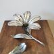 Vintage ashtray flower in silver metal