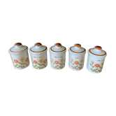 5 vintage spice pots