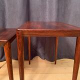 Pair of rosewood tables 64 B, designed by Erik Riisager Hansen, Haslev Møbelsnedkeri, Denmark, 196