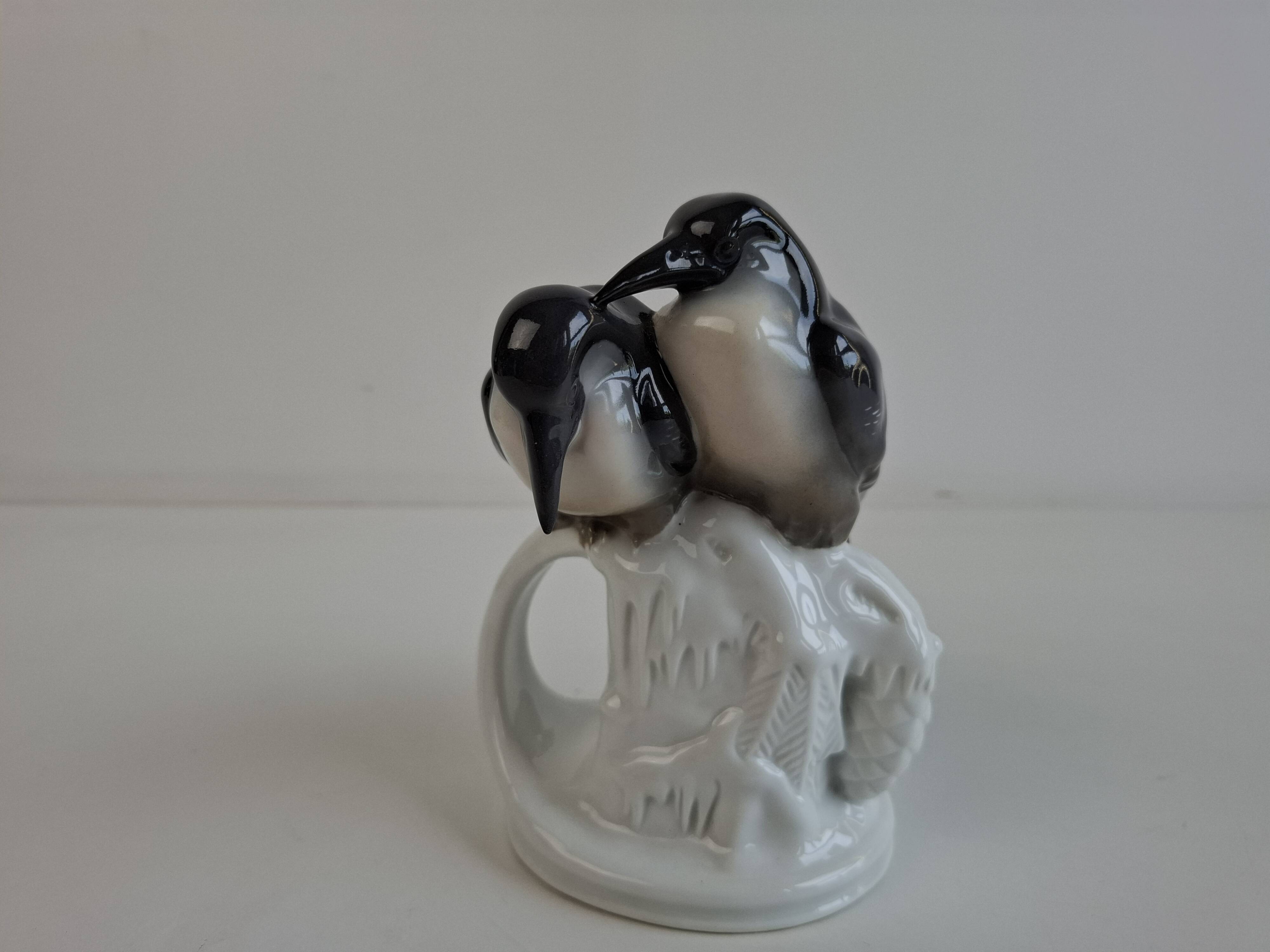 Art Deco Czech Porcelain Penguin Figurine by Pfeiffer & Löwenstein, 1930
