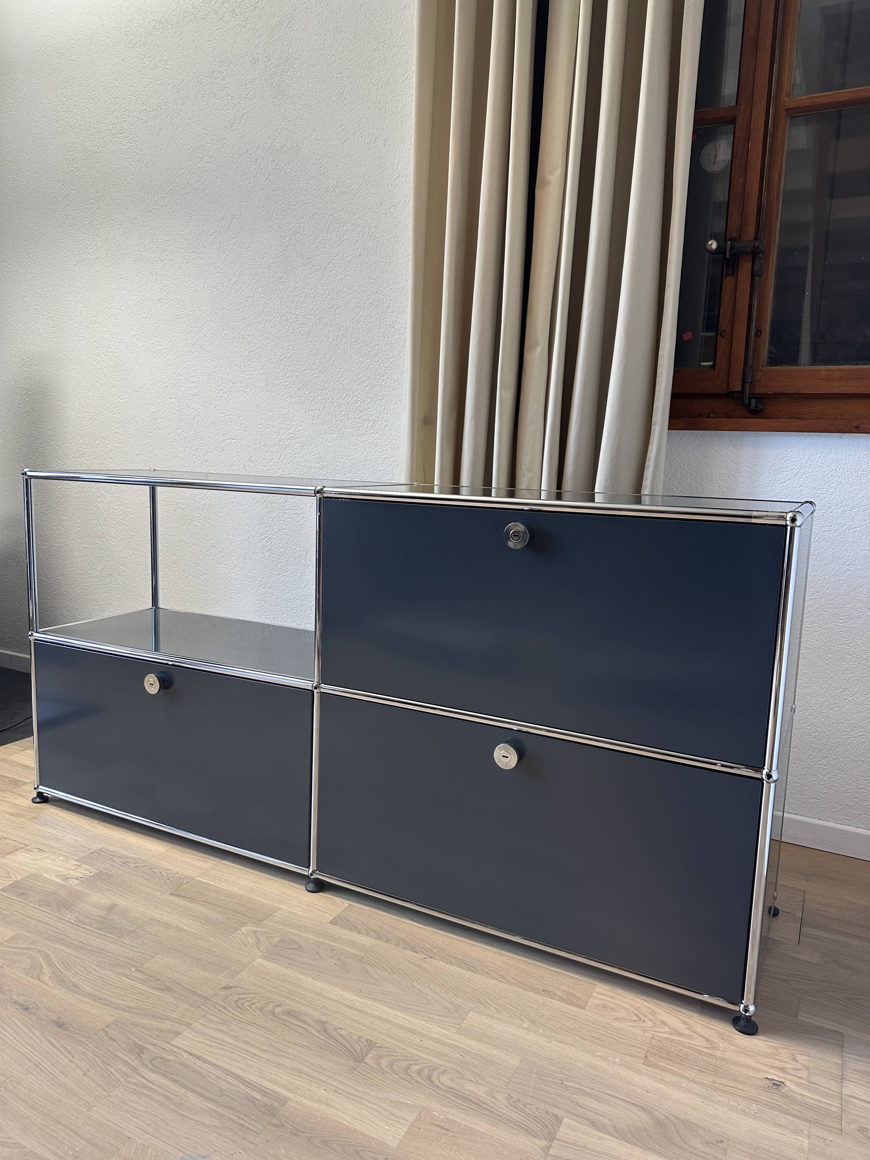 USM Haller sideboard in Anthracite Grey and Graphite Black