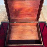 Work table or bar from the 1950s in wrought iron and red glass