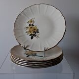 Set of 6 vintage dessert plates from L'Amandinoise in good condition.