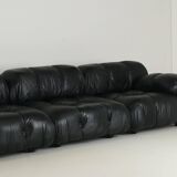 Camaleonda Sofa in Black Leather by Mario Bellini for C&B Italia 1960s