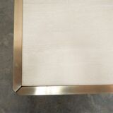 Vintage coffee table in travertine and brass