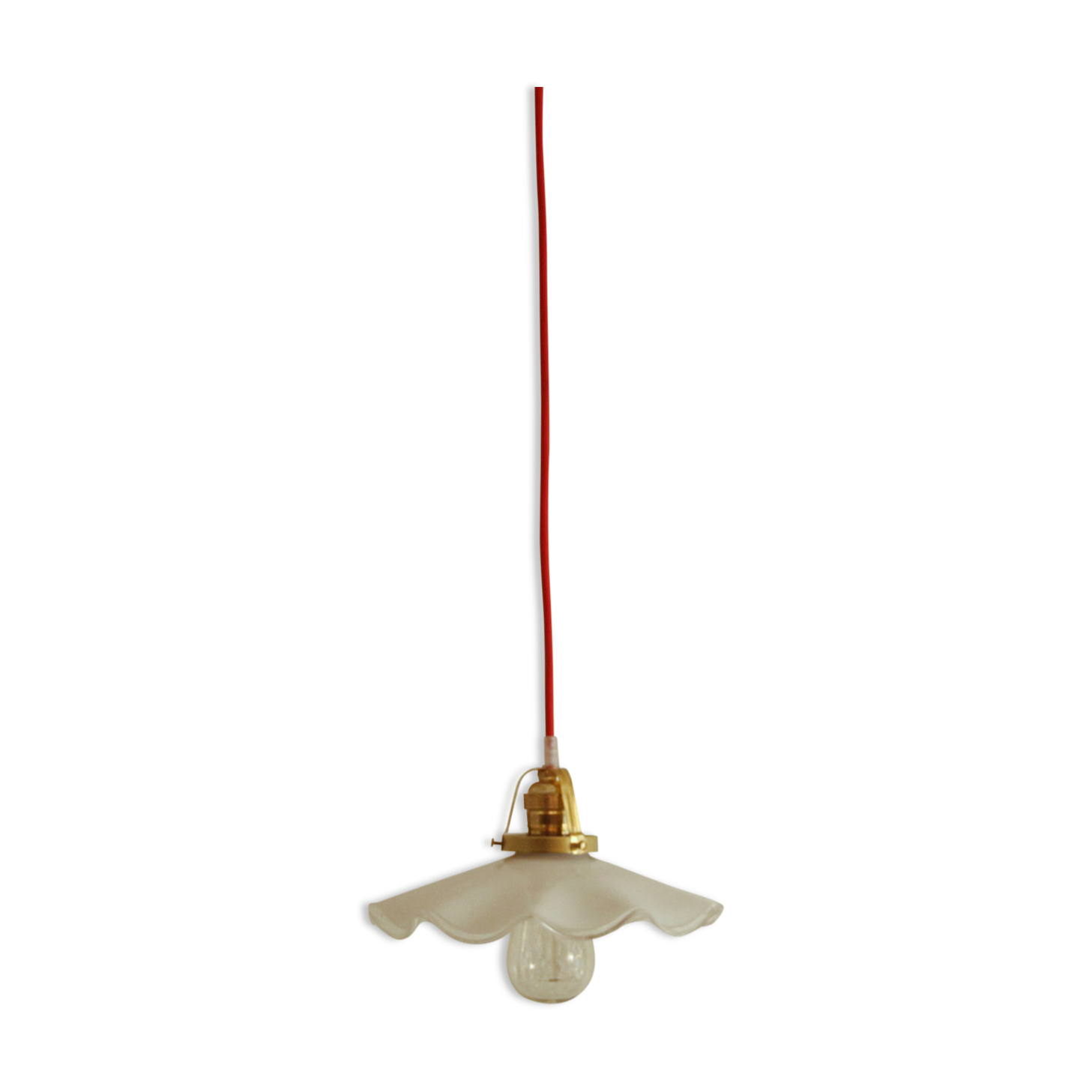Lampshade white opaline glass hanging lamp