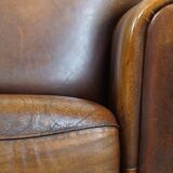 Large sheep leather design armchair