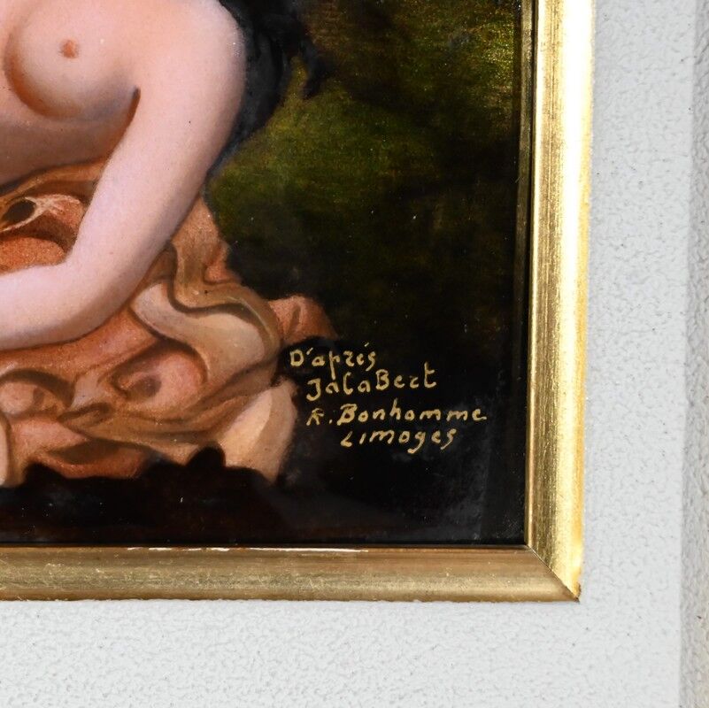 Painting Enamelled after C.Jalabert, signed R.Bonhomme – 1950