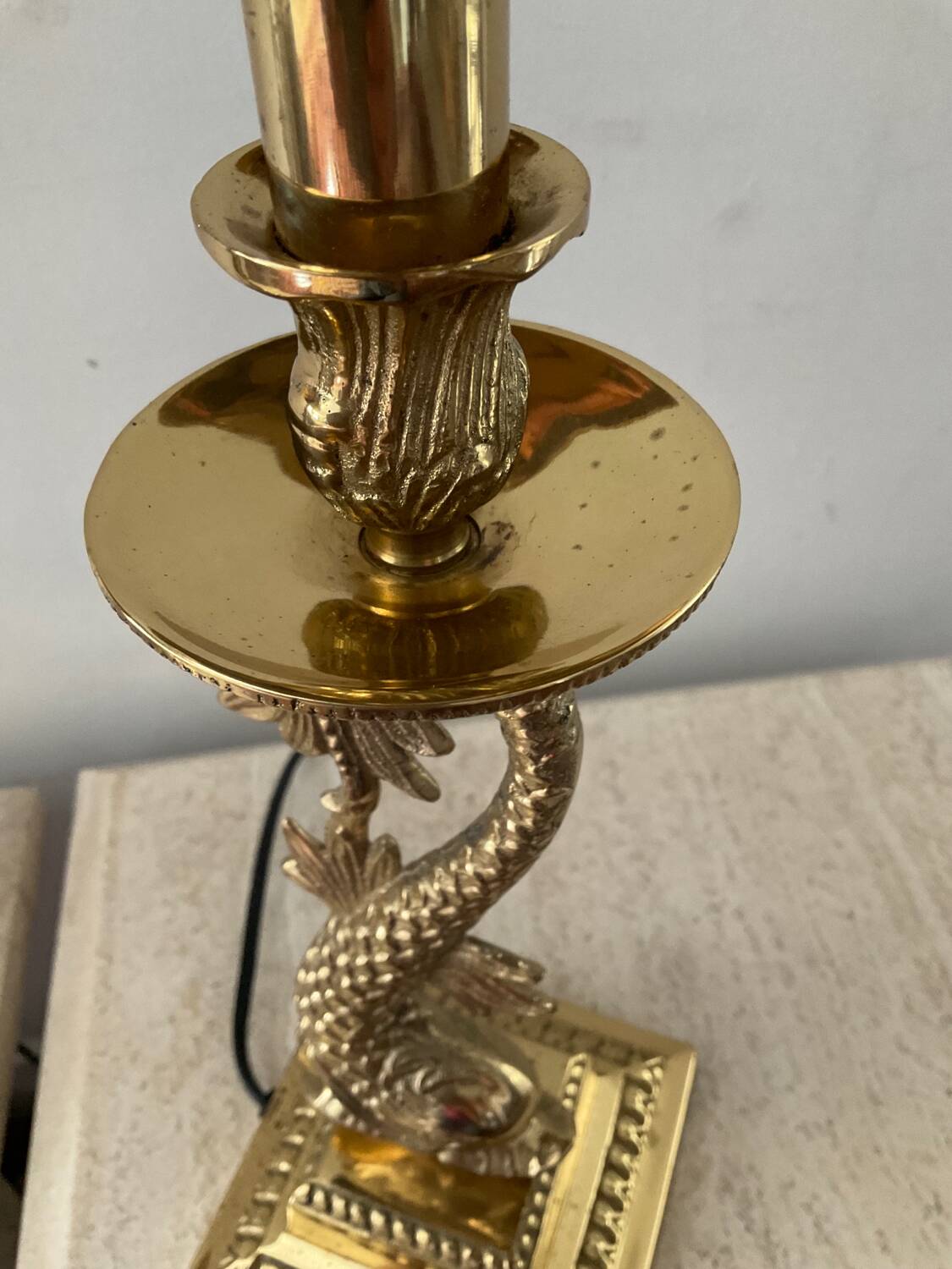 Pair of Empire lamps in bronze and sheet metal